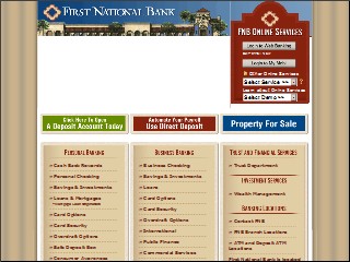 Web site www.webfnb.com, First National Bank