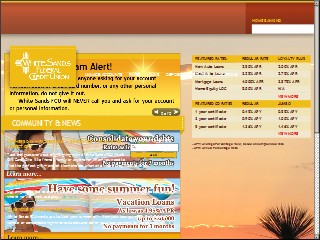 Web site www.wsfcu.org, White Sands Federal CU